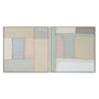 DKD Home Decor Cuadro Lienzo Abstracto Pack de 2 (92x92x3,8 cm) Beige y Verde