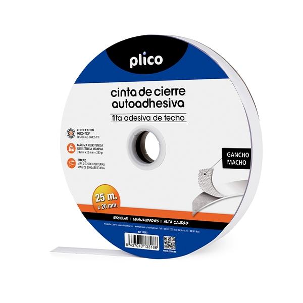 Plico Cremallera textil autoadhesiva 25m macho blanco Plico Cremallera textil autoadhesiva 25m macho blanco