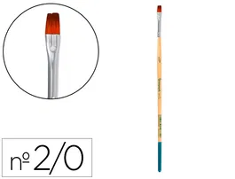 Liderpapel Pincel nº 00 Punta Plana Pelo Sintético Certificado FSC para Acrílica y Acuarela