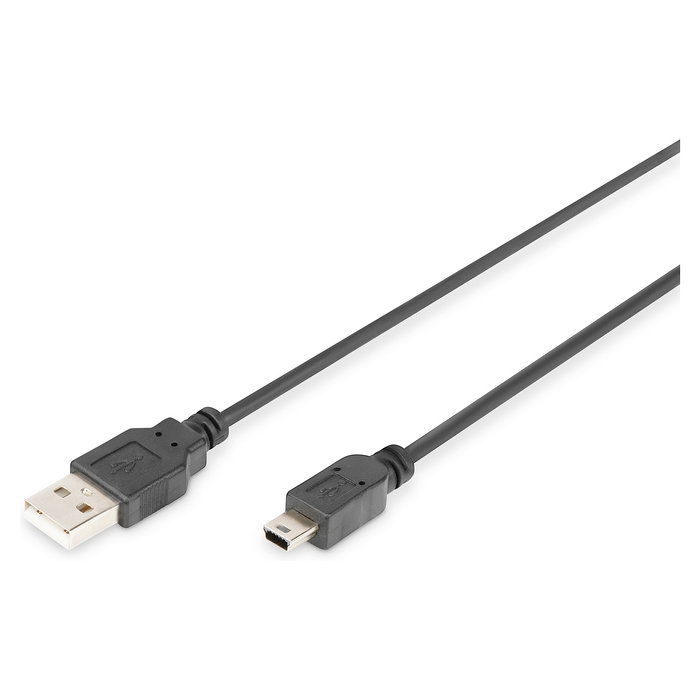 Digitus Cable USB 2.0 Tipo A a Mini-B Macho/Macho, 1m, Negro - Para transferencia de datos, conexión de periféricos Digitus Cable USB 2.0 Tipo A a Mini-B Macho/Macho, 1m, Negro - Para transferencia de datos, conexión de periféricos