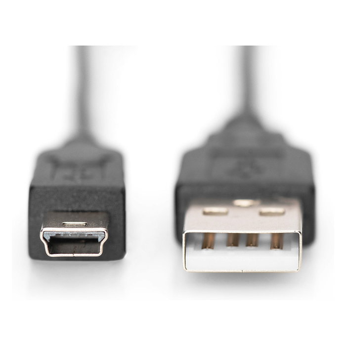 Digitus Cable USB 2.0 Tipo A a Mini-B Macho/Macho, 1m, Negro - Para transferencia de datos, conexión de periféricos Digitus Cable USB 2.0 Tipo A a Mini-B Macho/Macho, 1m, Negro - Para transferencia de datos, conexión de periféricos