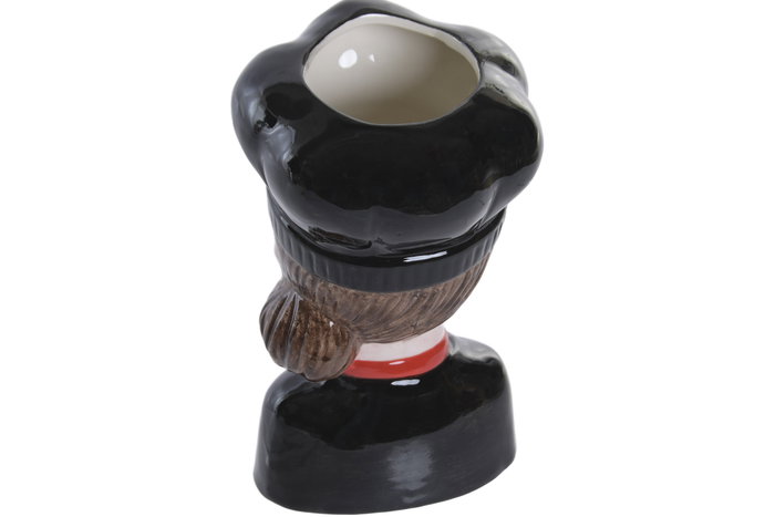 DKD Home Decor Set de 2 Jarrones de Gres Chica Chef, Blanco y Negro