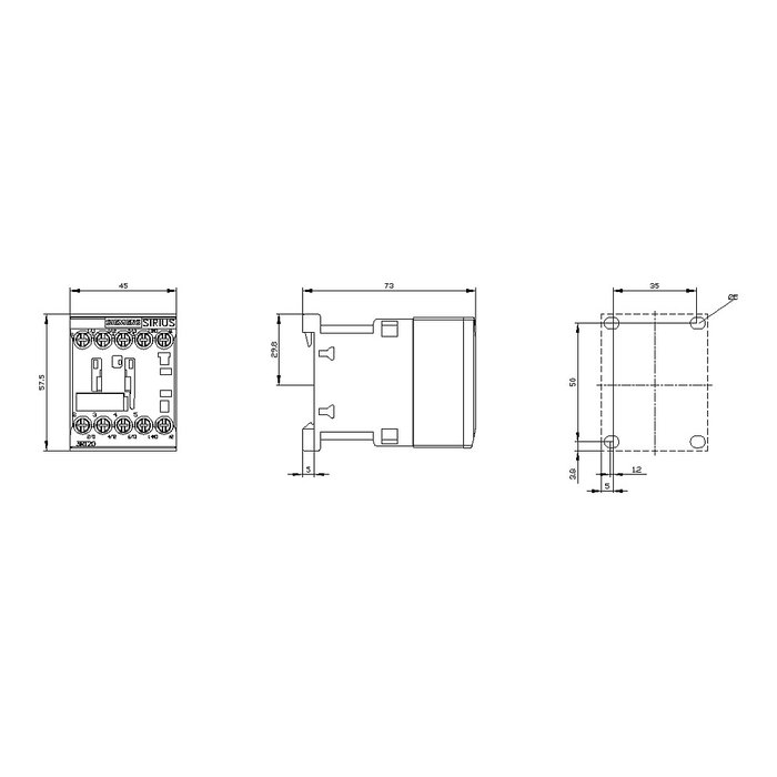 Siemens 3RT2016-1AP01 Schtz AC-3 4kW/400V 1S 230VAC 50/60Hz 3p S00