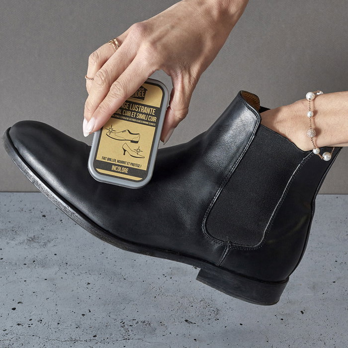 Je cherche une Idee Esponja Lustrar Zapatos Sacar Brillo Nutre Protege Ideal para Cuero