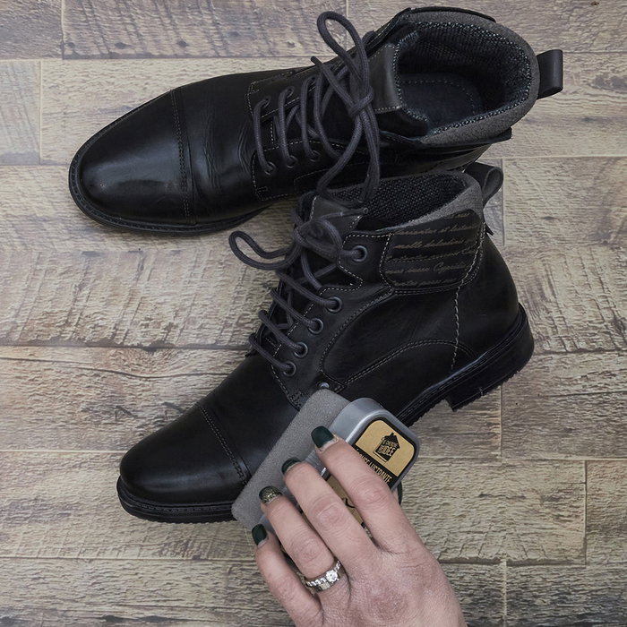 Je cherche une Idee Esponja Lustrar Zapatos Sacar Brillo Nutre Protege Ideal para Cuero