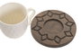 DKD Home Decor Set de 6 Tazas de Porcelana y Bambú, Colección Pengjia 25, Blanco y Marrón Oscuro, Acabado Relieve, 90ml