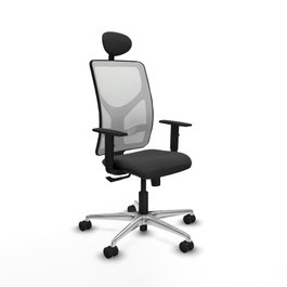 PIQUERAS Y CRESPO Silla de oficina Motilla con mecanismo Sincro, Gris oscuro y Blanco