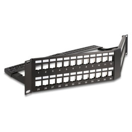DeLOCK Patchpanel Keystone 48 puertos en ángulo 2U Negro
