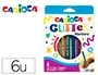 Carioca Rotulador Glitter Purpurina Caja 6 Unidades Colores Surtidos Punta 1 mm