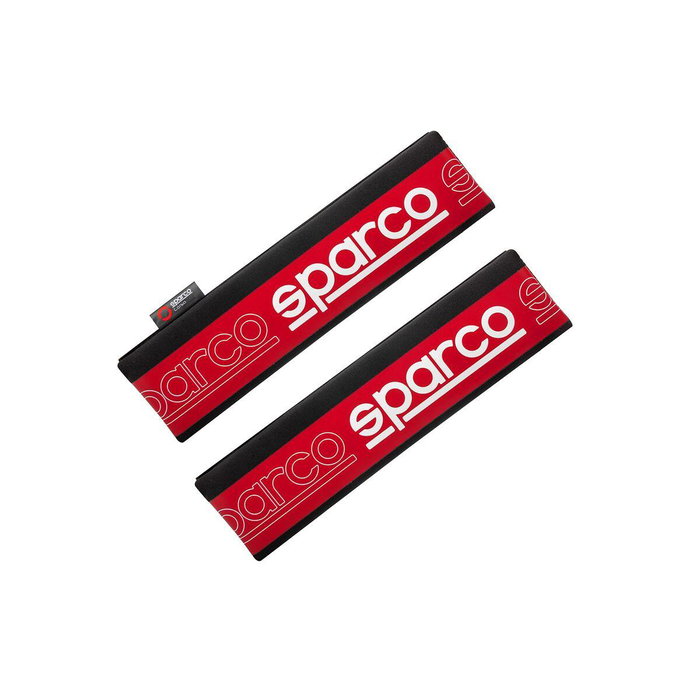 Sparco Almohadilla Cinturon Rojo SPC1208RD Juego de 2 Comodidad Anti-rozaduras Velcro Polyester 24x6.5 cm