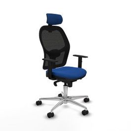 PIQUERAS Y CRESPO Silla de oficina Jorquera con mecanismo Sincro, Azul y Negro