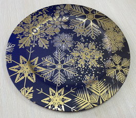 DKD Home Decor Centro de Mesa Nieve Surtido de 2 Unidades (Azul y Dorado)