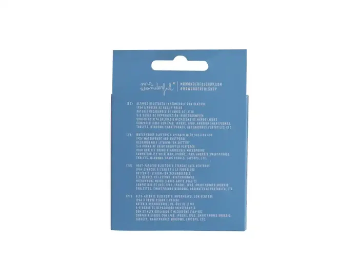 Wondee Mr. Wonderful Altavoz Bluetooth Portátil con Ventosa, Impermeable IPX4, Batería Recargable, 5-6h Autonomía