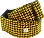GETM Correa Guitarra Bajo Hounds Tooth Yellow Ajustable Nailon Piel Polyester Alta Calidad 165 cm
