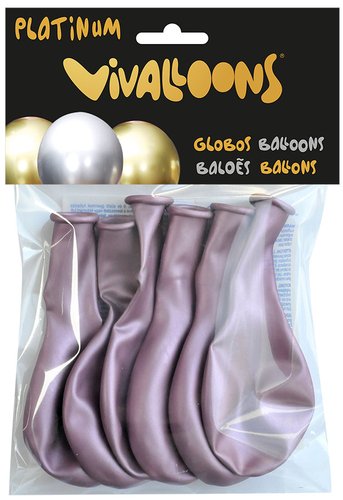 Blanca Globos Rosa Medianoche Biodegradables de 6 Unidades