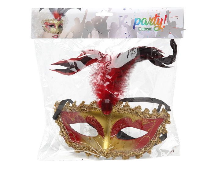 Máscara Antifaz Veneciana Rojo Carnaval Mujer Adulto