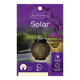 Farol solar de metal 16 cm