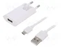 GOOBAY Adaptador de alimentación 5W con salida USB y USB micro, blanco
