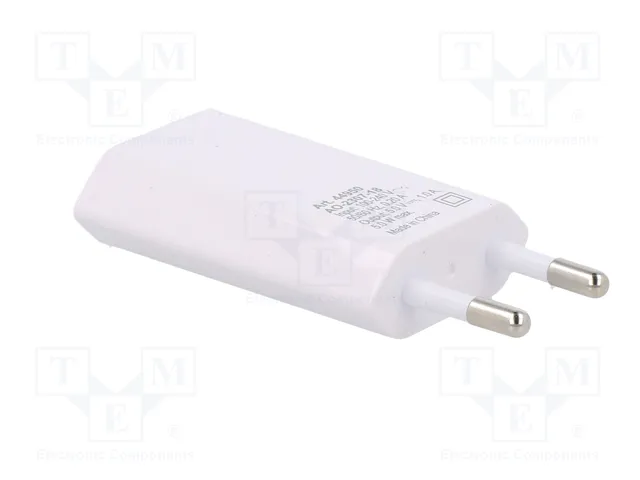 GOOBAY Adaptador de alimentación 5W con salida USB y USB micro, blanco
