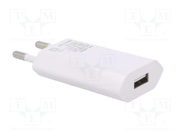GOOBAY Adaptador de alimentación 5W con salida USB y USB micro, blanco