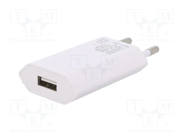 GOOBAY Adaptador de alimentación 5W con salida USB y USB micro, blanco