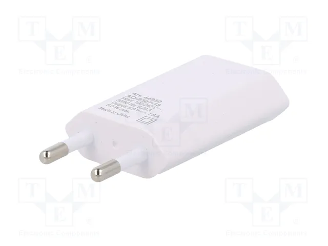 GOOBAY Adaptador de alimentación 5W con salida USB y USB micro, blanco