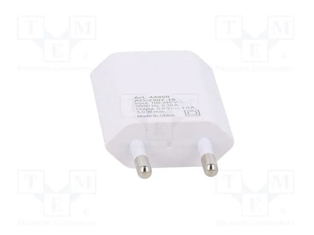 GOOBAY Adaptador de alimentación 5W con salida USB y USB micro, blanco