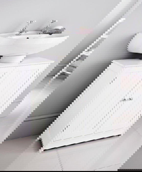 Inde Mueble de Lavabo con Puerta en Color Blanco Moblekit