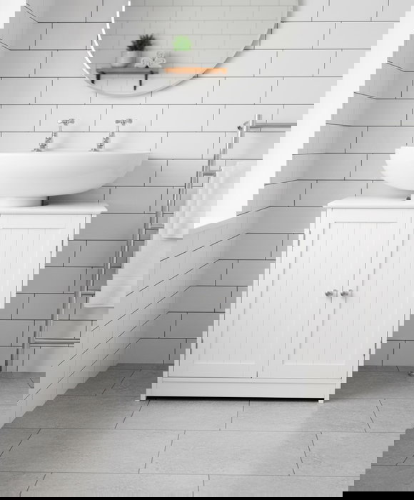 Inde Mueble de Lavabo con Puerta en Color Blanco Moblekit