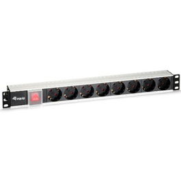 Equip Regleta Alimentación para Rack 19 Pulgadas, 16A 250V AC 3500W, 1 Unidad, Negro