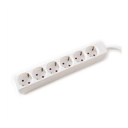 VALUE Regleta de 6 tomas blanca con cable de 3 m