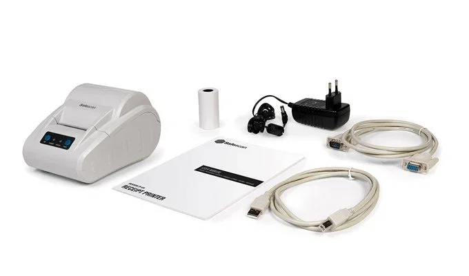 Safescan TP-230 Impresora de Etiquetas Térmica, Resolución 203 x 203 DPI, Velocidad 60 mm/s, Conexión por Cable USB, Color Blanco