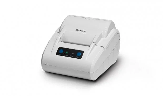Safescan TP-230 Impresora de Etiquetas Térmica, Resolución 203 x 203 DPI, Velocidad 60 mm/s, Conexión por Cable USB, Color Blanco