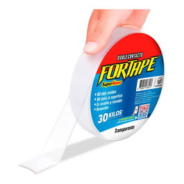 Fortape Cinta Doble Contacto Super Nano Transparente 30 mm x 3 m