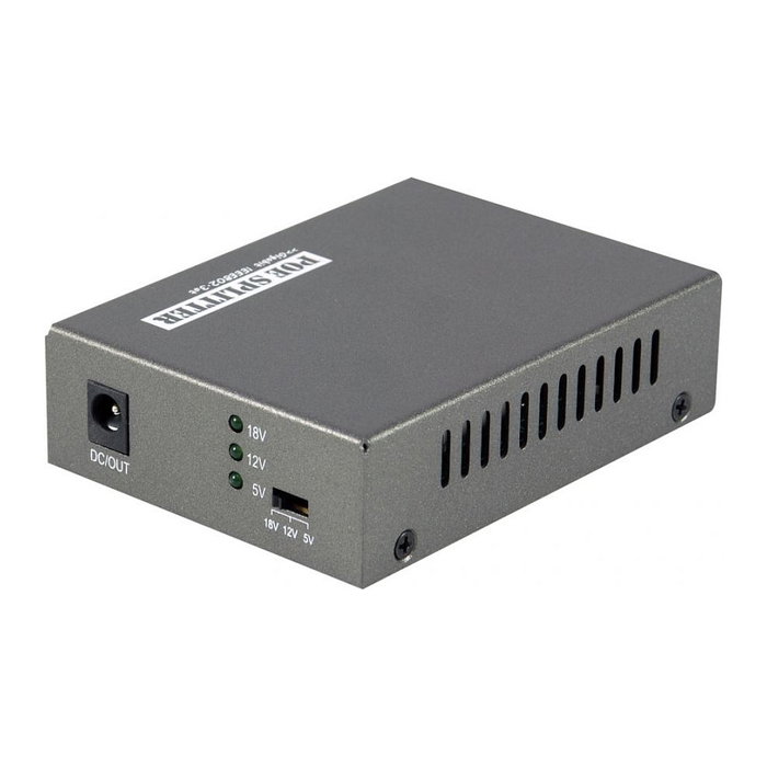 LevelOne Splitter POS-3000 1x Gigabit PoE Plus, IEEE 802.3af/at, 10/100/1000Base-T, Voltaje de Salida Ajustable 5/12/18V, 25W
