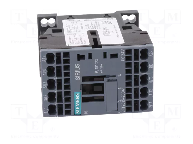 Siemens 3RT20152BB41 Contactor AC-3 3kW/400V 1S 24VDC 3p S00