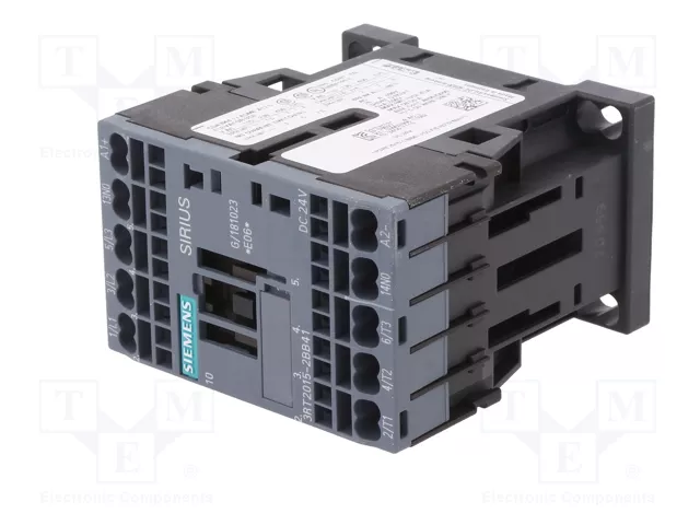 Siemens 3RT20152BB41 Contactor AC-3 3kW/400V 1S 24VDC 3p S00