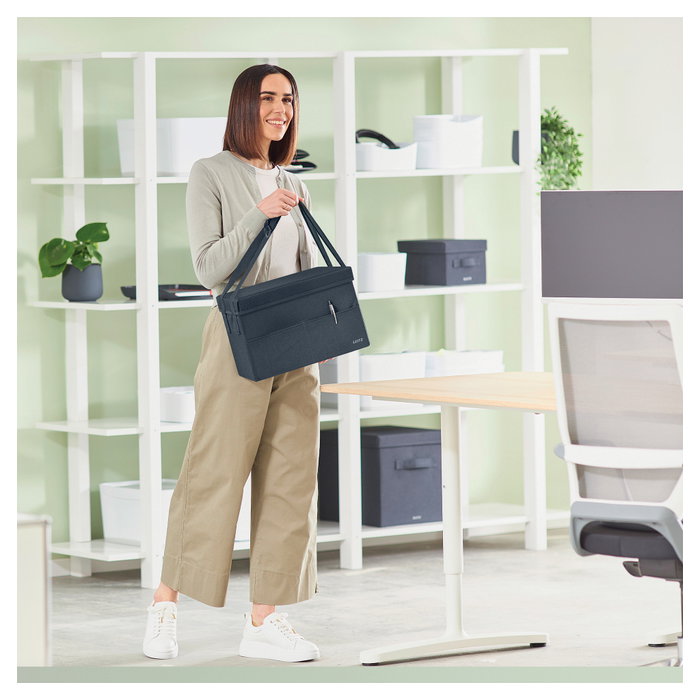Leitz Bolsa de Trabajo para Hot Desking en Tela Gris con Tapa Leitz Bolsa de Trabajo para Hot Desking en Tela Gris con Tapa