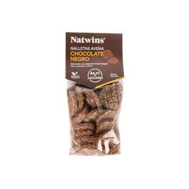 NATWINS Galletas de Avena con Chocolate Negro 200gr - Sin Azúcar Añadido, Veganas