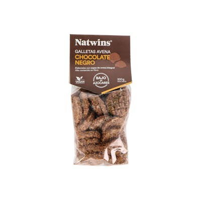 NATWINS Galletas de Avena con Chocolate Negro 200gr - Sin Azúcar Añadido, Veganas NATWINS Galletas de Avena con Chocolate Negro 200gr - Sin Azúcar Añadido, Veganas