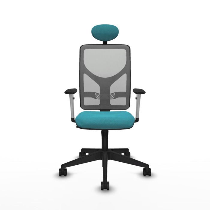 PIQUERAS Y CRESPO Silla de oficina Motilla con mecanismo Sincro, Tela Turquesa y Malla Gris PIQUERAS Y CRESPO Silla de oficina Motilla con mecanismo Sincro, Tela Turquesa y Malla Gris