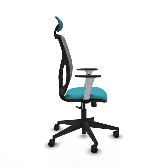 PIQUERAS Y CRESPO Silla de oficina Motilla con mecanismo Sincro, Tela Turquesa y Malla Gris PIQUERAS Y CRESPO Silla de oficina Motilla con mecanismo Sincro, Tela Turquesa y Malla Gris
