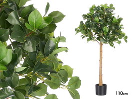 Ibergarden Planta Árbol Artificial, 110 cm de Alto, en Maceta, Verde con Tronco Marrón, 120 Hojas (Set de 4)