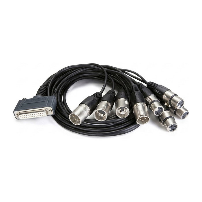 AJA Breakout Cable DB-25 Macho a DB-25, XLR3 Thumbscrews Audio Cable AJA Breakout Cable DB-25 Macho a DB-25, XLR3 Thumbscrews Audio Cable