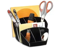 Cep Organizador de Sobremesa de Plástico Negro con 7 Departamentos, 150x120x92 mm