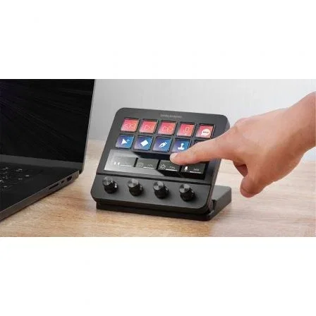 Mars Gaming Stream Deck MSD-PRO - 10 Teclas LCD, 4 Diales Personalizables, Pantalla Táctil, Negro