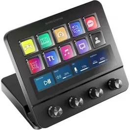 Mars Gaming Control Deck Pro MSDPRO: Control Deck Profesional con 10 Teclas LCD Programables, 4 Diales Multifunción y Pantalla Táctil Extendida, Compatible con Windows y macOS