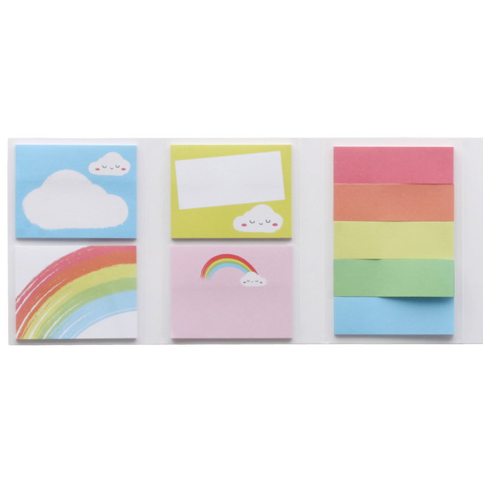 CMP General Juego de 15 Bloc Notas Autoadhesivas 10 de 55x42 mm y 5 Marcadores de 55x17 mm