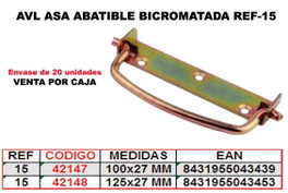 AVL Escuadra de Ángulo Abatible Bicromatada 100x27 mm REF-15