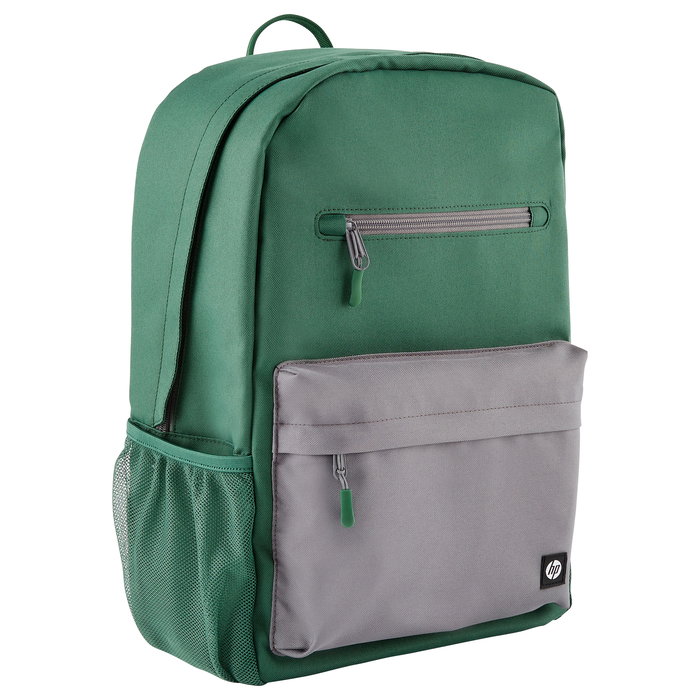 HP Campus - Mochila para Portátil 15.6", Verde/Gris, Impermeable, Compartimento para Tableta, Poliéster, 490g